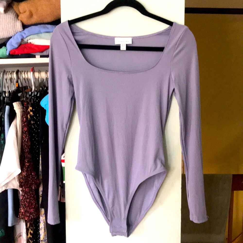 Topshop ribbed square neck bodysuit size 6(small)